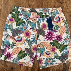 NWT Shore Tidewater Lounge Toucan Me Crazy Swim Shorts Trunks Size L